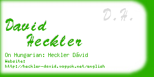 david heckler business card